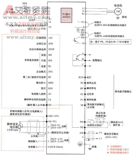 三菱FR - A540型变频器总接线