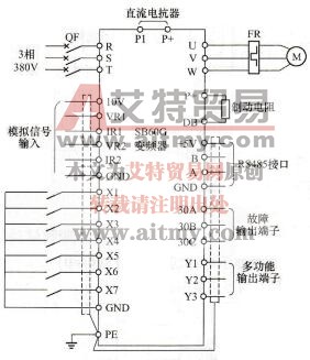 图1 -34 SB60系列变频器基本接线图
