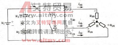 三相电压源逆变器中的负载相电压