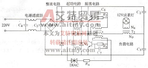 MOTOROLA卤素灯高频镇流器电路 MOTOROLA卤素灯高频镇流器电路