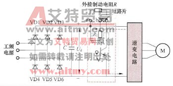 制动电路（虚线框内部分）