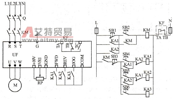 车床的变频调速控制线路