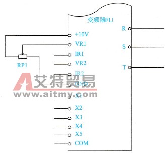 由电位器给定的升、降速控制功能的典型连接方式