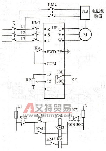 电磁制动电动机变频调速线路
