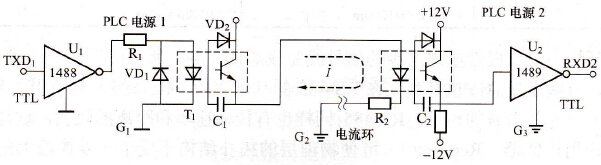 RS-232C光隔电流环电路原理图