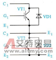 双管式IGBT模块内部典型结构