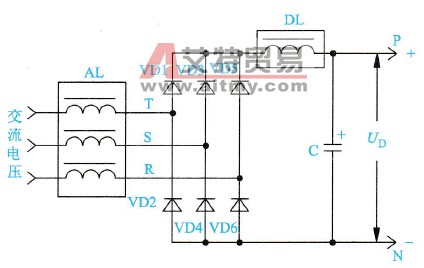 在整流桥电路之前与之后设置电抗器连接方法