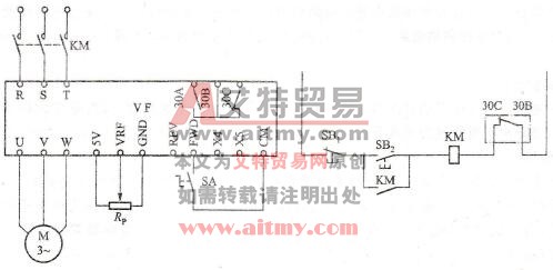 开关控制正转运行电路