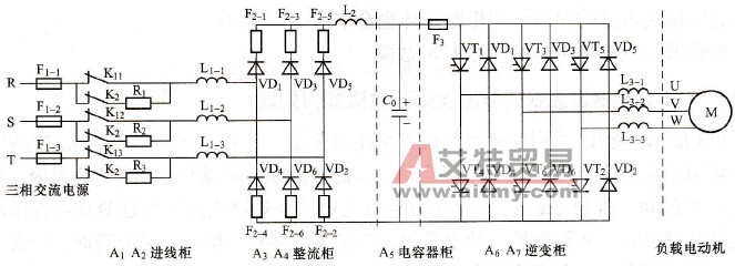 变频器的主电路原理简图