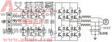 具备能量回馈和四象限运行的IGBT直接串联高压变频器主电路图