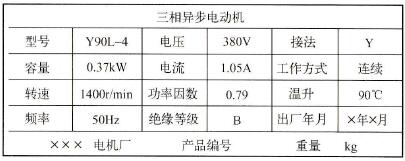 电动机铭牌