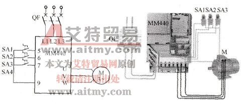 变频器三段速控制电路原理与接线图