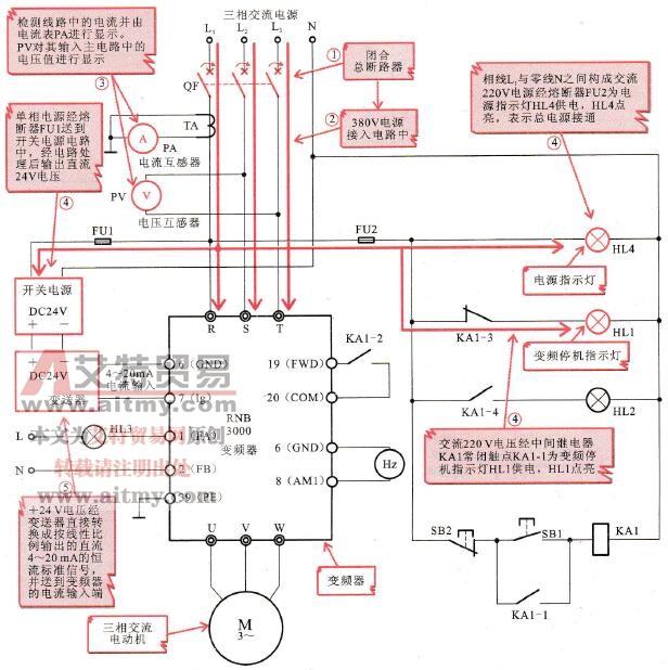 变频器调速控制电路中变频器待机状态