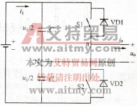 单相半桥式电压源逆变器拓扑电路