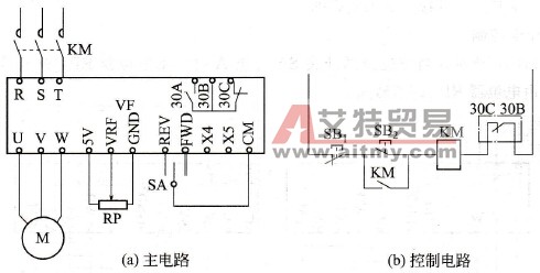 旋钮开关正反转控制电路
