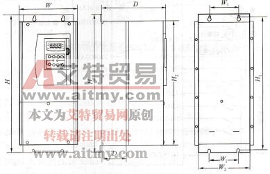 图1-110 TVF2000系列变频器规格为M3、M4的外形尺寸图