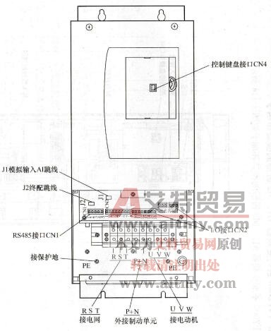 图1—116 TVF2000系列变频器30kW的接口和端子