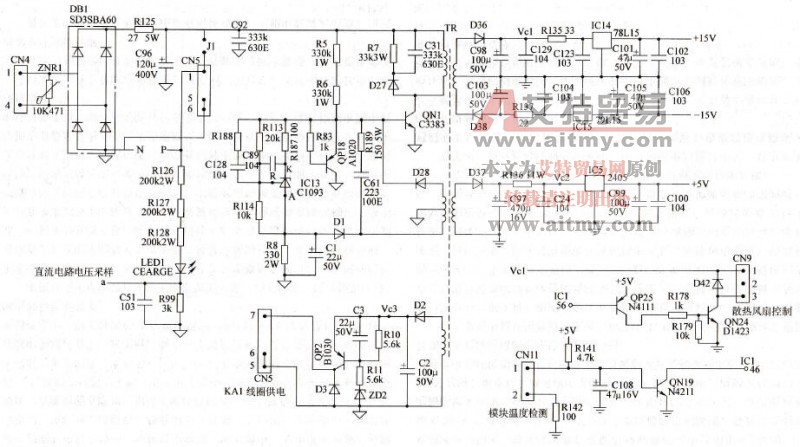 图八十 松下DV-55116A变频器开关电源电路图