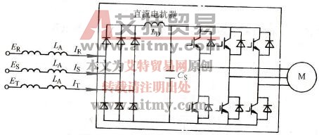 接入交流电抗器和直流电抗器时的变频器电路