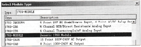 选择Generic 1769 Module