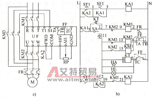 继电器控制的切换电路