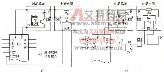 制动电阻热保护的接法