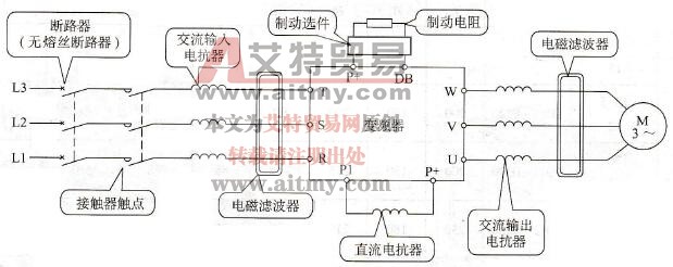 变频器主控制电路标准连接图