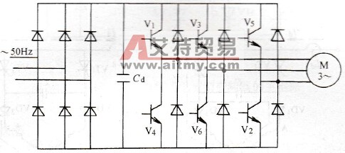 PWM变频器的主电路原理图