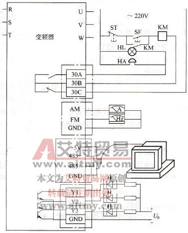 输出端子的连接