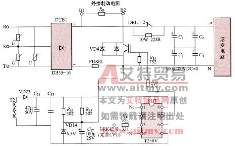典型的变频器制动电路