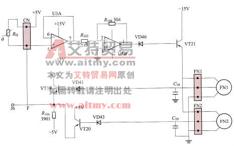 一种典型的带风扇控制的温度检测电路