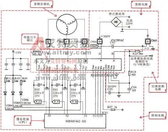 海信KFR-25GW/06BP型变频空调器中的变频电路部分