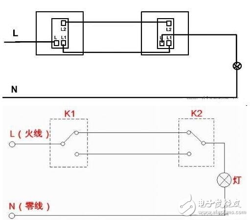 双控开关接线图_双控开关接线操作教学