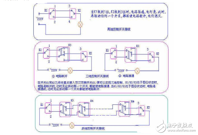 三联开关接线图_三联开关实物接线图