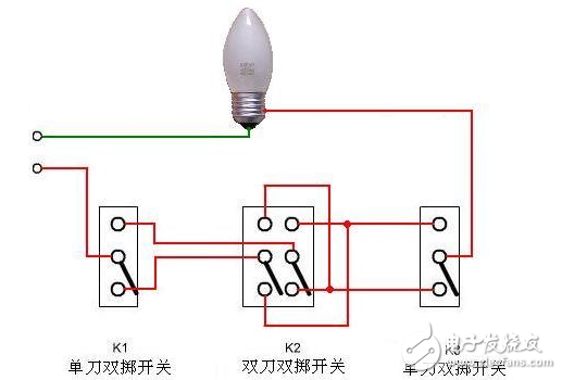 三联开关接线图_三联开关实物接线图