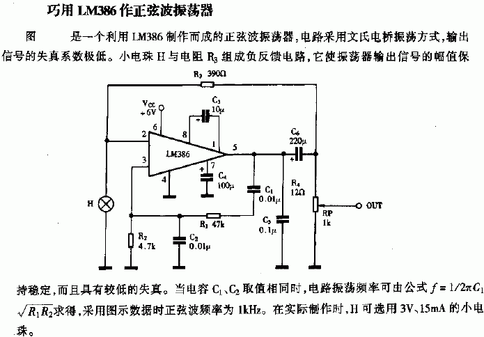 正弦波振荡电路：产生正弦波的条件，正弦波电路的组成，经典正弦波振荡电路