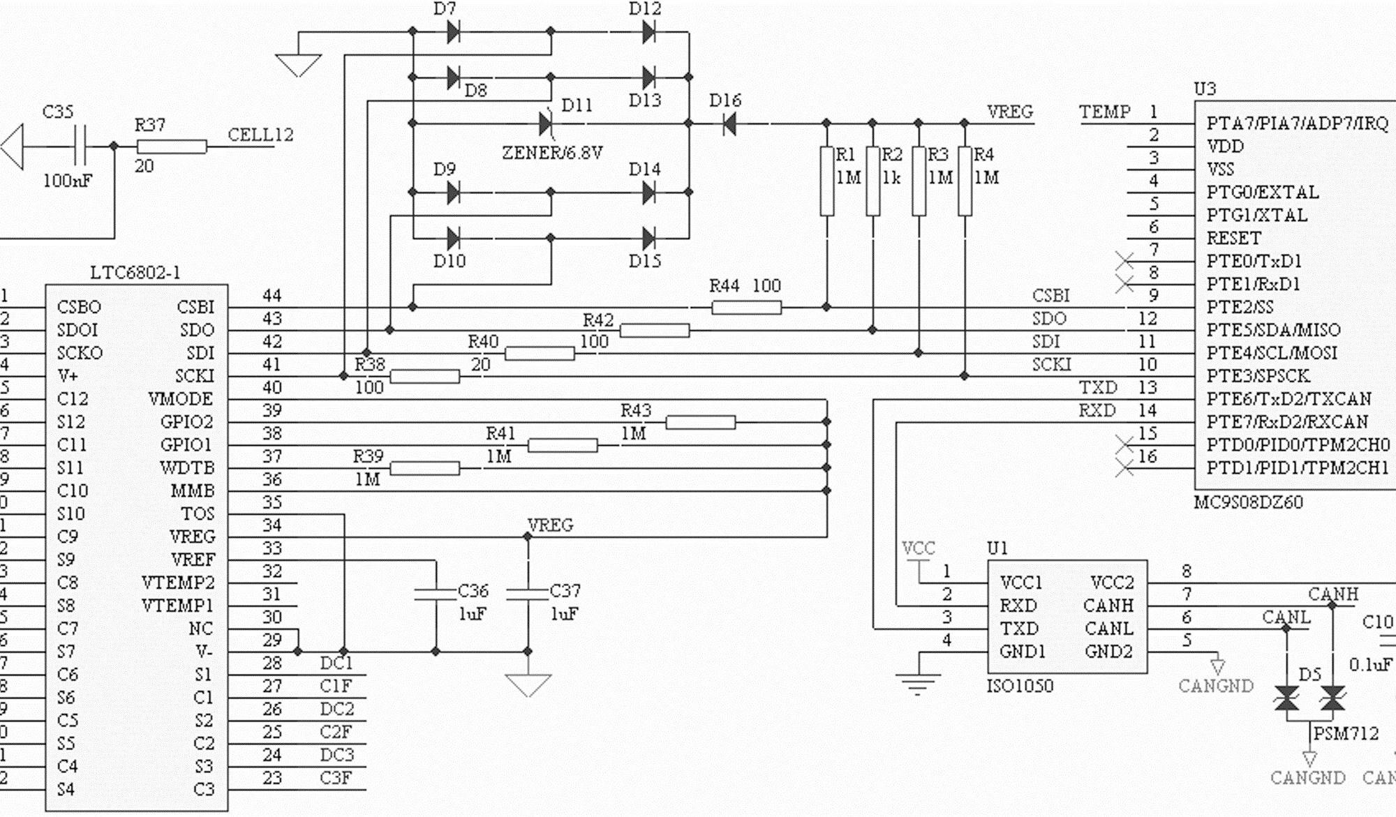 LTC6802 与MCU 的连接电路