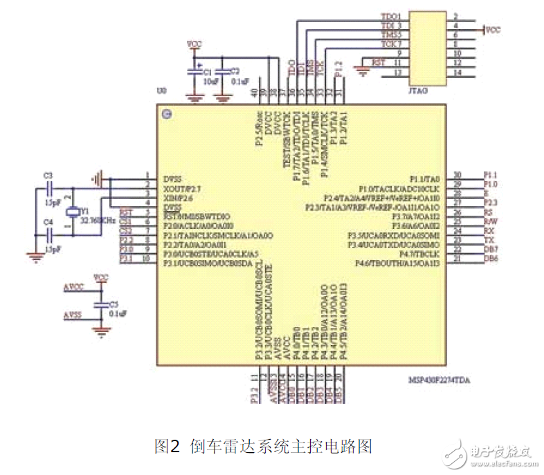 解读MSP430F2274单片机设计的倒车雷达系统电路