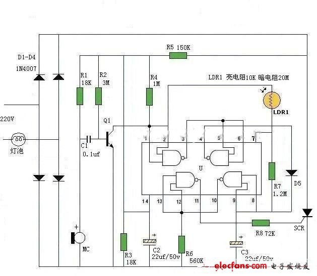 声光控制照明电路原理图