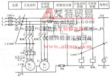 图3.1 某车床的电气原理图