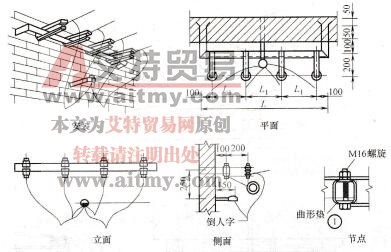 图2-5垂直墙面的四线接户线（一）