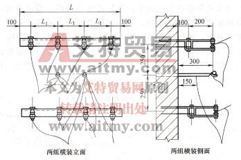 图2 -10两组横装的四线接户线