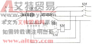  图9-28漏电继电器配交流接触器运行