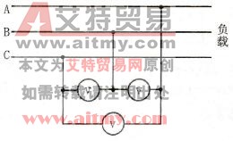 交流/直流两用电压表测量三相交流电压电路