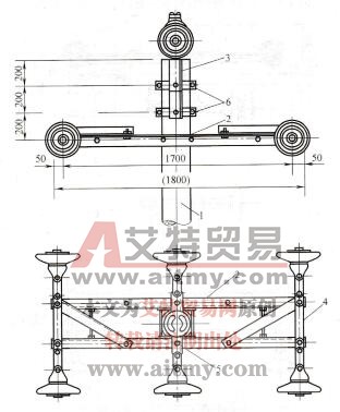 图1-64 10kV耐张杆组装示意图