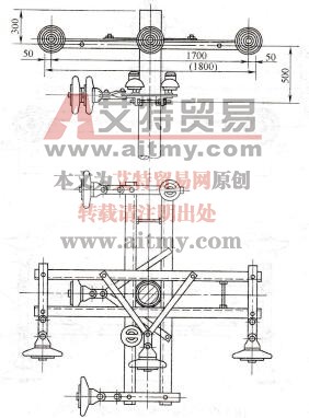 图1-66 10kV耐张型转角杆(45°～90°)组装示意图