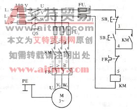 图3. 28用接触器直接启动线路