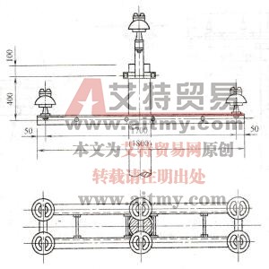 图1-67 10kV转角杆（30°以下）组装示意图