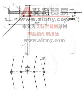 图1-68低压转角杆（1 5°以下）组装示意图
