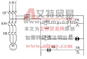 电机的点动控制电路和主电路图